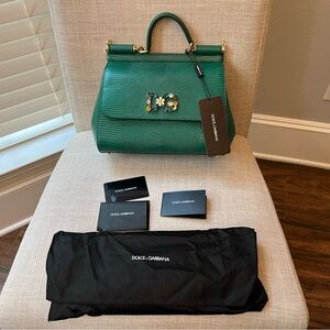 Dolce & Gabbana Emerald Sicily Medium Bag New with Tags